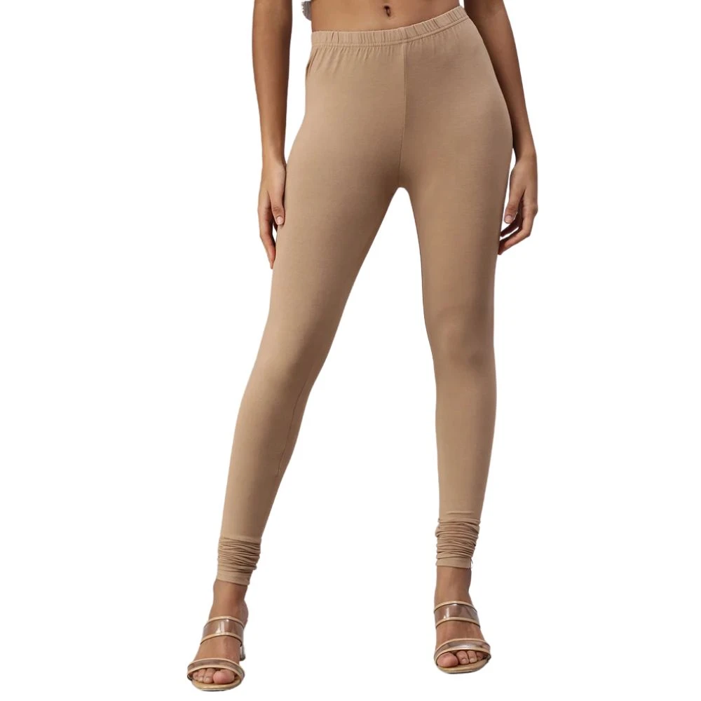 Ankle Length Leggings | Skinny Fit | Mid Waise & Comfortable| Cotton Leggins for Women [Sandal]