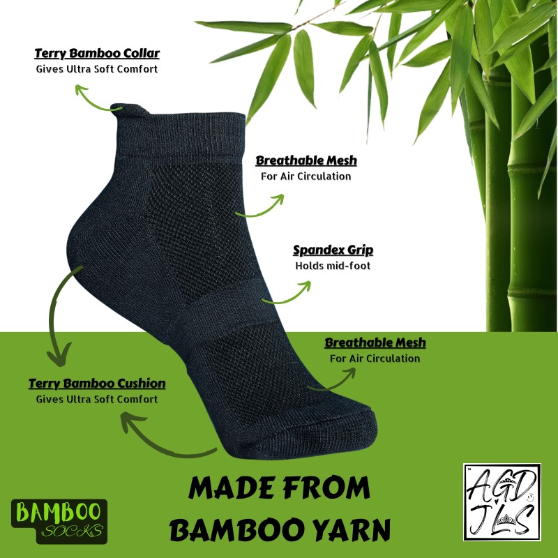 Shop BamBuk Bamboo Ankle Socks - Soft, Stretchable, Unisex, 5 Pairs Online