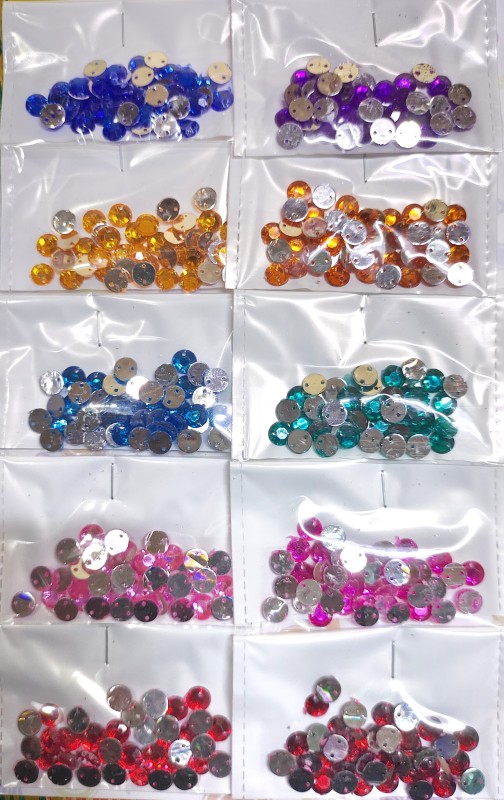 Kundans Beads or Kundan Stone or Rhinestone for Art & Craft, Jewellery Making, Bangles, Embroidery & DIY Works (Round Beads with Backside Hole Type)