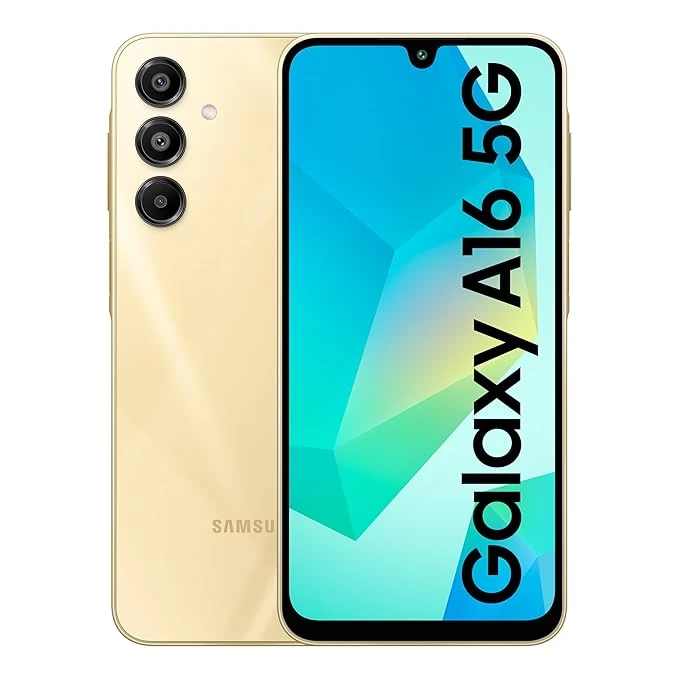 Samsung Galaxy A Series A16 5G Dual Sim Smartphone (6GB RAM,128GB Storage) 6.4 inch FHD+ Super AMOLED Display(Gold)