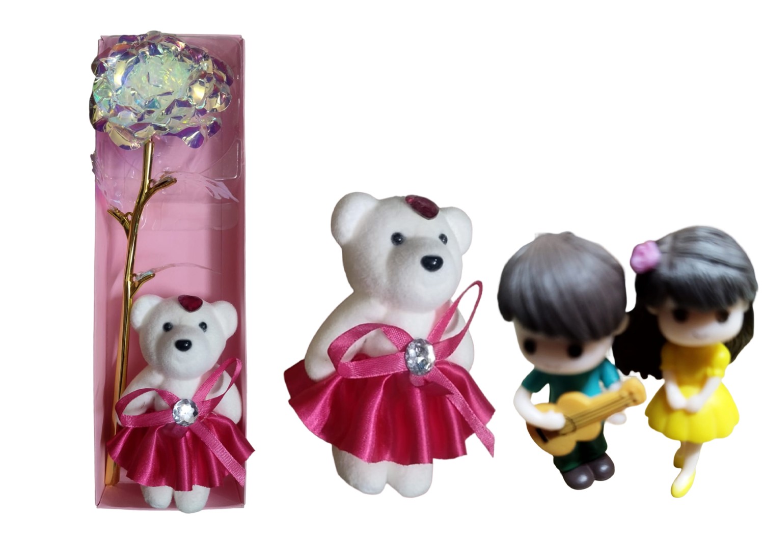 Roses, Teddy Bear & Black Forest Cake Gift Pack - FARIDABAD GIFT SHOP