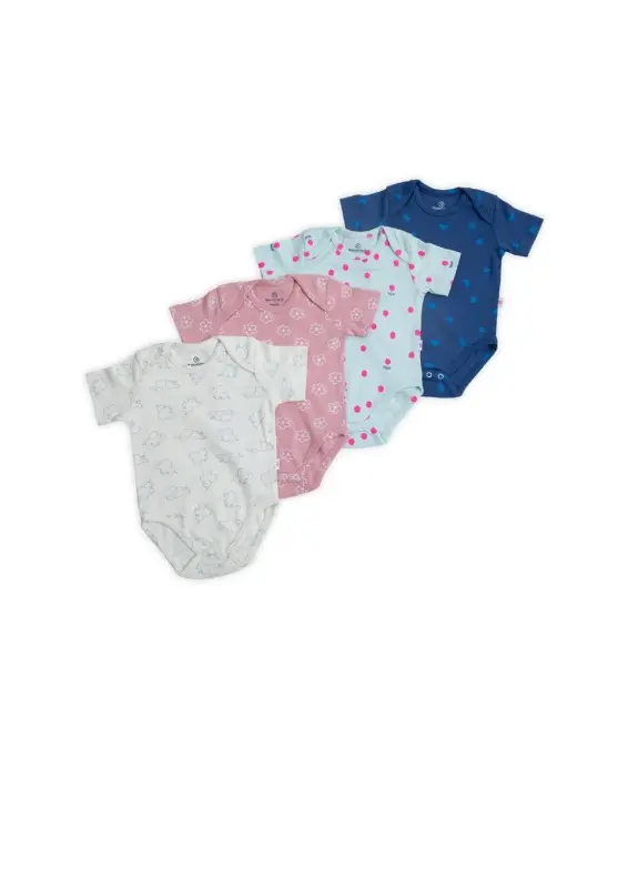 Newborn Bio-washed cotton Rompers (Pack of 4) UNISEX