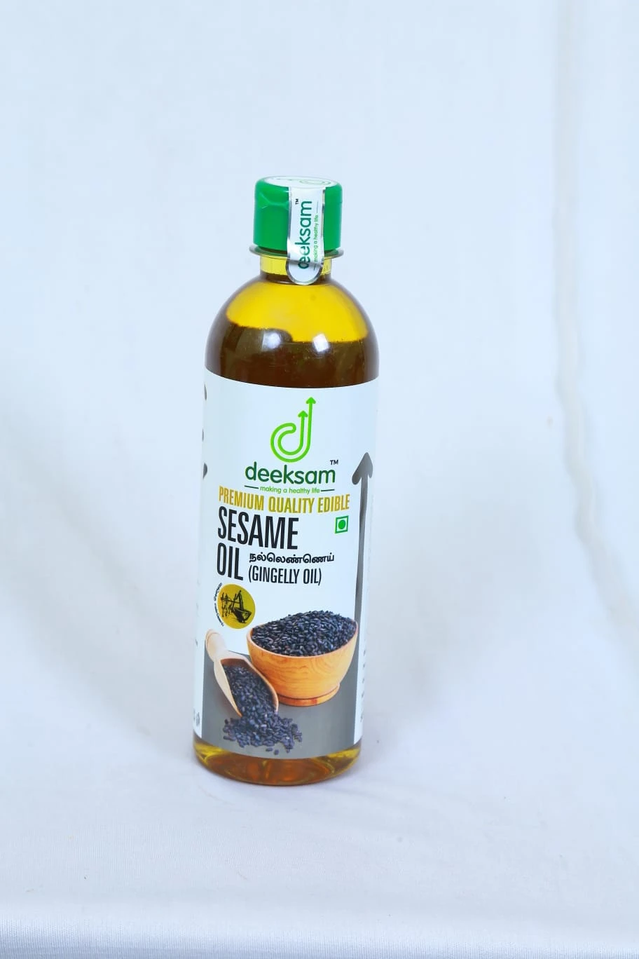 Deeksam Wood Pressed Sesame Oil 500ML | Cold Pressed | Marachekku / Chekku Til Oil | 100% Pure & Natural | For Cooking, Hair & Skin | From Tamil Nadu