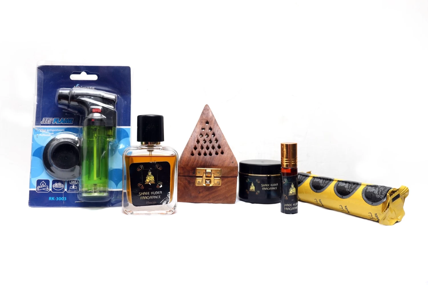 Shree Kuber Fragrance - Combo A: Perfume, Attar and Bakhhor