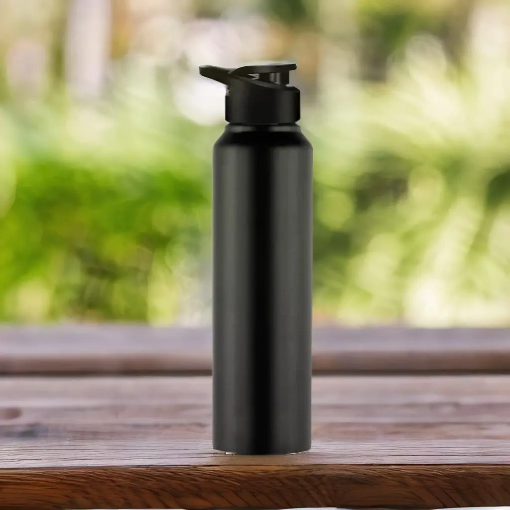 Stainless Steel Water Bottle ,1L, Black, Sipper Cap