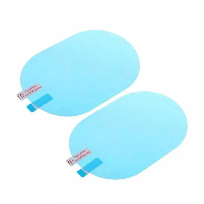 HSR Universal Car Accessories Waterproof Anti Fog Film Rainproof Anti-Water Film Rear-View(Right & Left) Mirror Film (OVAL - 2 Piece) for Cars