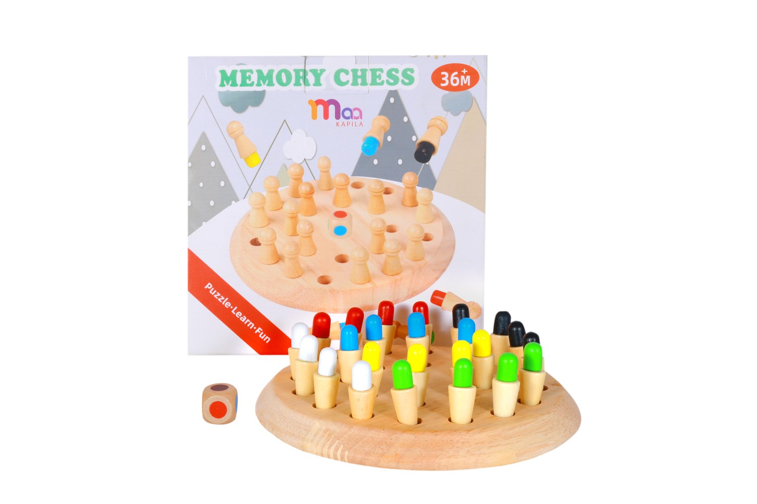 Premium Wooden Memory Chess Set - Improve Cognitive Skills and Memory Retention - Classic Chess Game with Elegant Design - Great Gift for Kids and Adults"