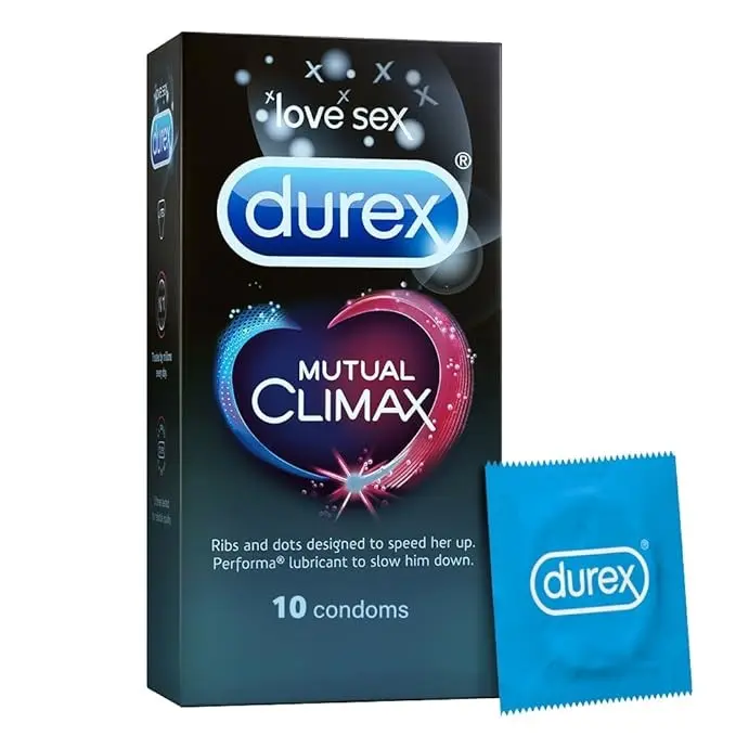 Durex Mutual Climax Condoms | Extra Dotted & Climax Delay | 10s Pack