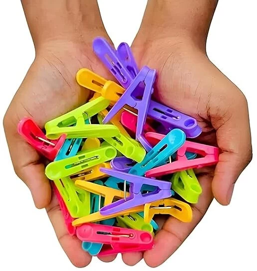 25pc Cloth Clips for Drying Clothes-Multipurpose Indoor & Outdoor-Pack of 1 Plastic Cloth Clips (Multicolor)