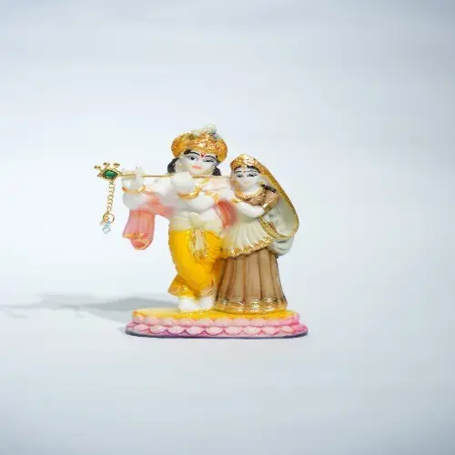 Radha Krishna Statue for Home Decor | Car Dashboard | Decorative Showpiece | Polyresin(4x 5 x 1cm)