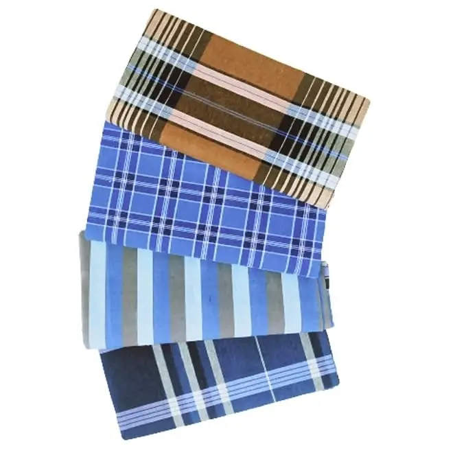 100% Pure Cotton Multicolor Premium Lungies for Men (Size 2.25 meters) Pack of 4 pcs.