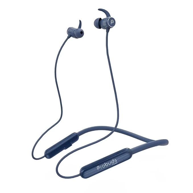 Probuds N41 Wireless Bluetooth Neckband (with Mic) | 35+ hrs Playtime | ENC | Fast Charge in 10 mins | Water Resistant (IPX6) | BT V5.3 | 50ms Low Latency | Dual Device Pairing (Sapphire Blue)