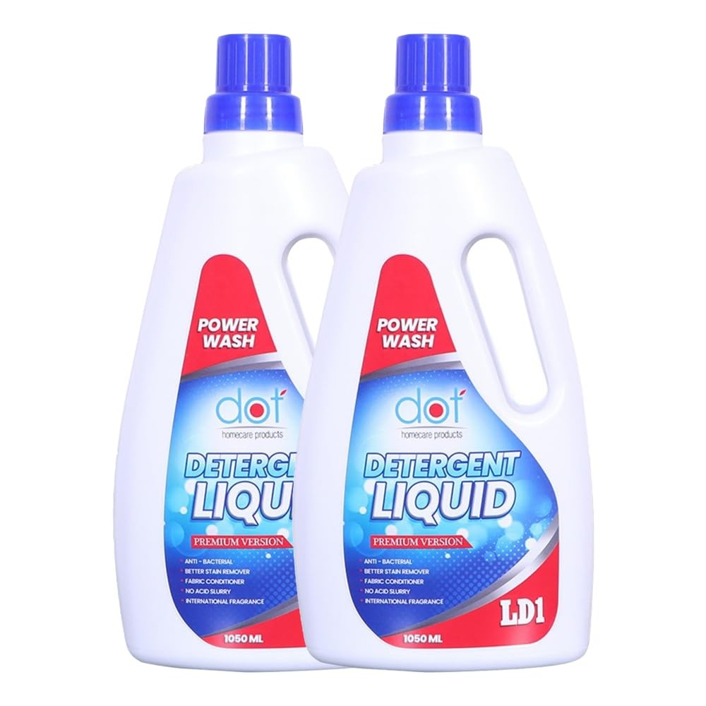 DOT Detergent Liquid 2.100 litres, Top, Front Load, & Hand Wash, Better Stain Removal, 0% Acidic, Safe for Costly Wears & Sensitive Skin, Anti-Itchiness, No fabric softener needed.