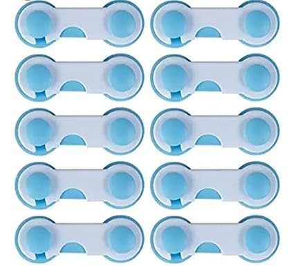 Child/Baby Safety Locks,/Latches for Drawer, Cup Board, Refrigerator, Doors, Microwave Oven, Toilet lid, etc, Dual Adhesive Tape, Peel and Paste Model, Child Proof Magnetic Cabinet Locks- 10 Pieces