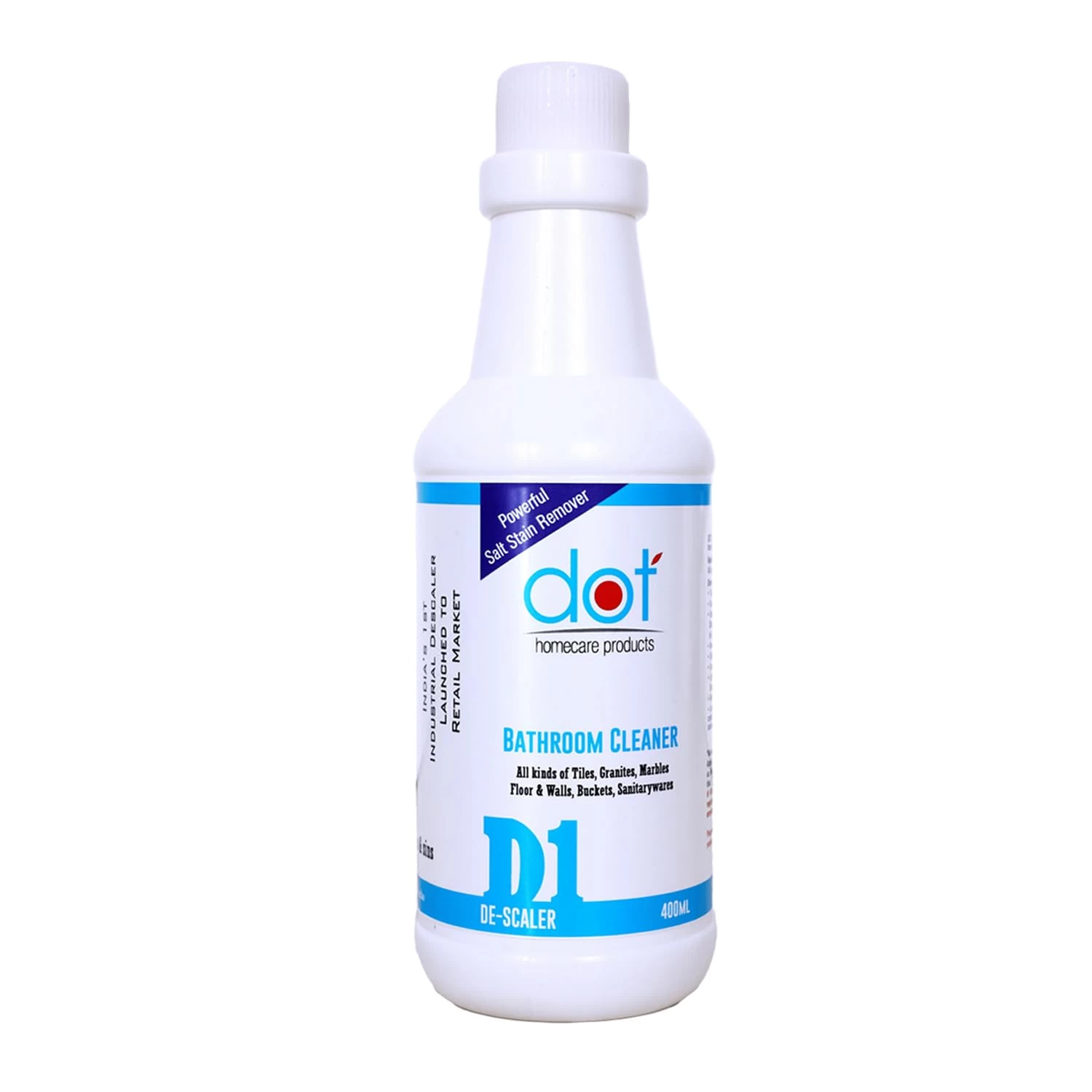 DOT Homecare Products Bathroom Tiles Cleaner Descaler, 400ml, Remove heavy salt stains, hard water marks, lime scale, calcium, soap scum, mold, rust and fungus on Walls, Floors