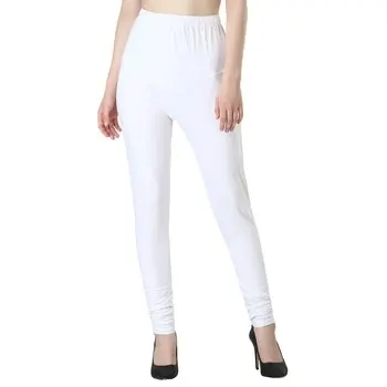 Women's Ghost White Ankle Leggings - Soft, Stretchy & Supportive for All-Day Comfort