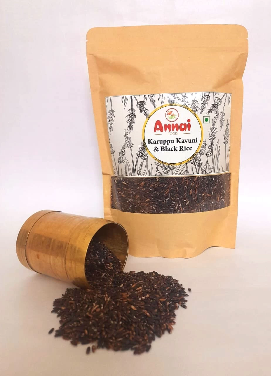 Annai Food - 500g Organic Karuppu Kavuni & Black Rice - Rich in Iron & Vitamins