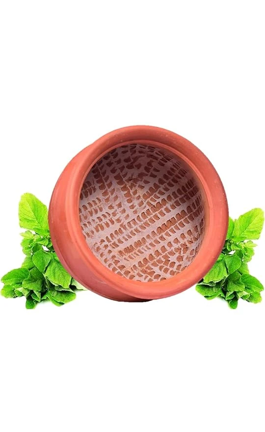 Arembi-Keerai Chatti/Clay Keerai Chatti Pot/Dal Pot/Satti/Parupu Chati, 2 Litres-pack of 2