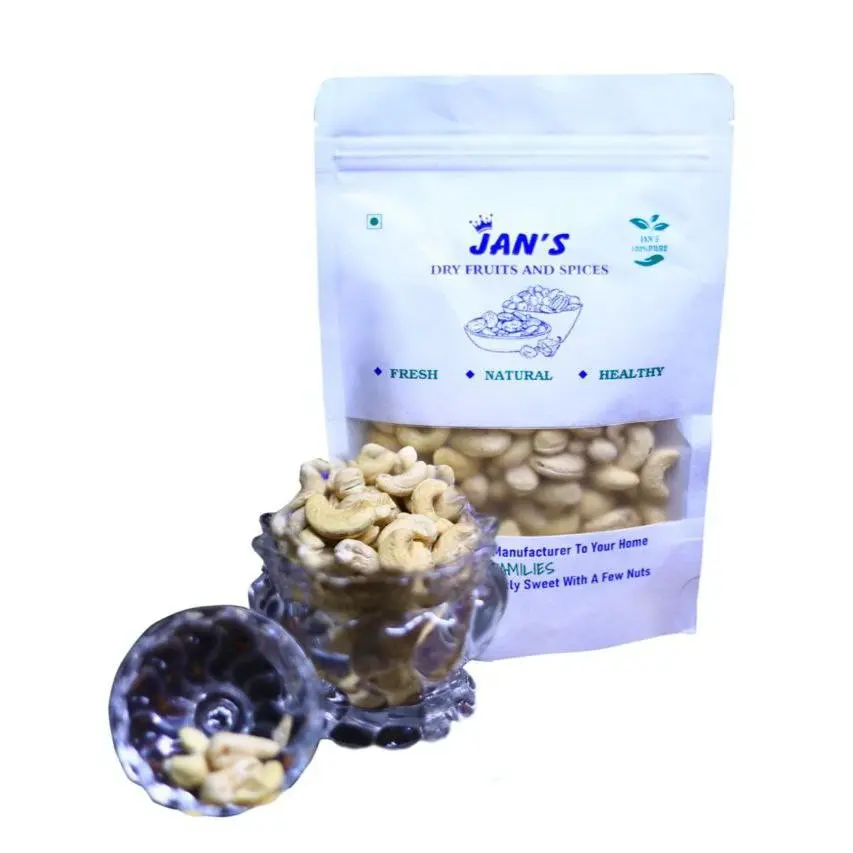 100% NATURAL PREMIUM QUALITY CRUNCHY WHOLE CASHEW (W320) -250 GRAMS