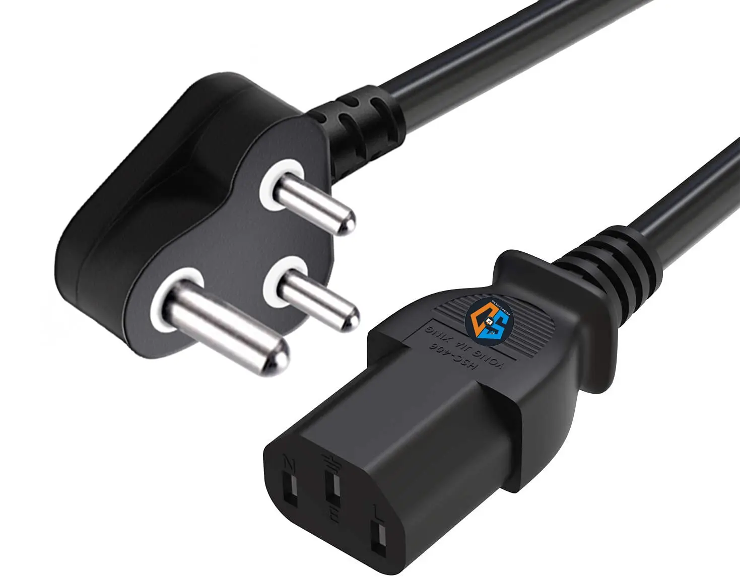 DS COMPUTERS 1.5M Replacement Power Cable - India Plug IEC 3 Pin Mains Power Cord