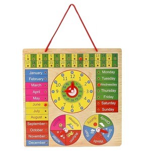 RenzMart - All in One Wooden Learning Educational Board | Clock, Calendar, Days, Months, Weather, Seasons | Learning Board for Baby | Learning Board for Kids (Multicolor)