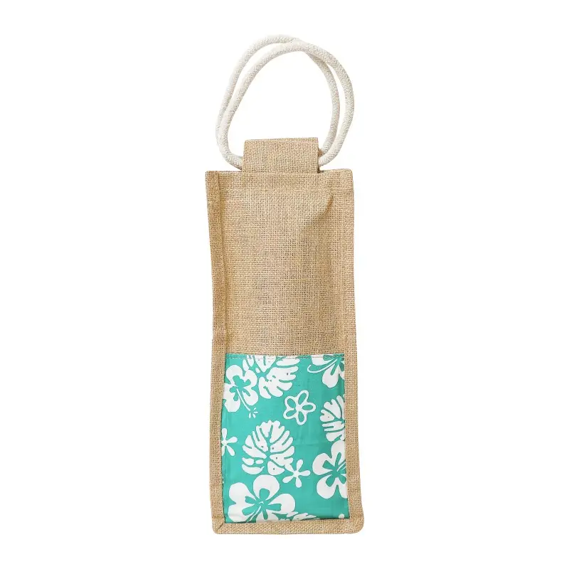 Aalam Vizhudhugal Jute Water Bottle Bag with Velcro Closure and Handle