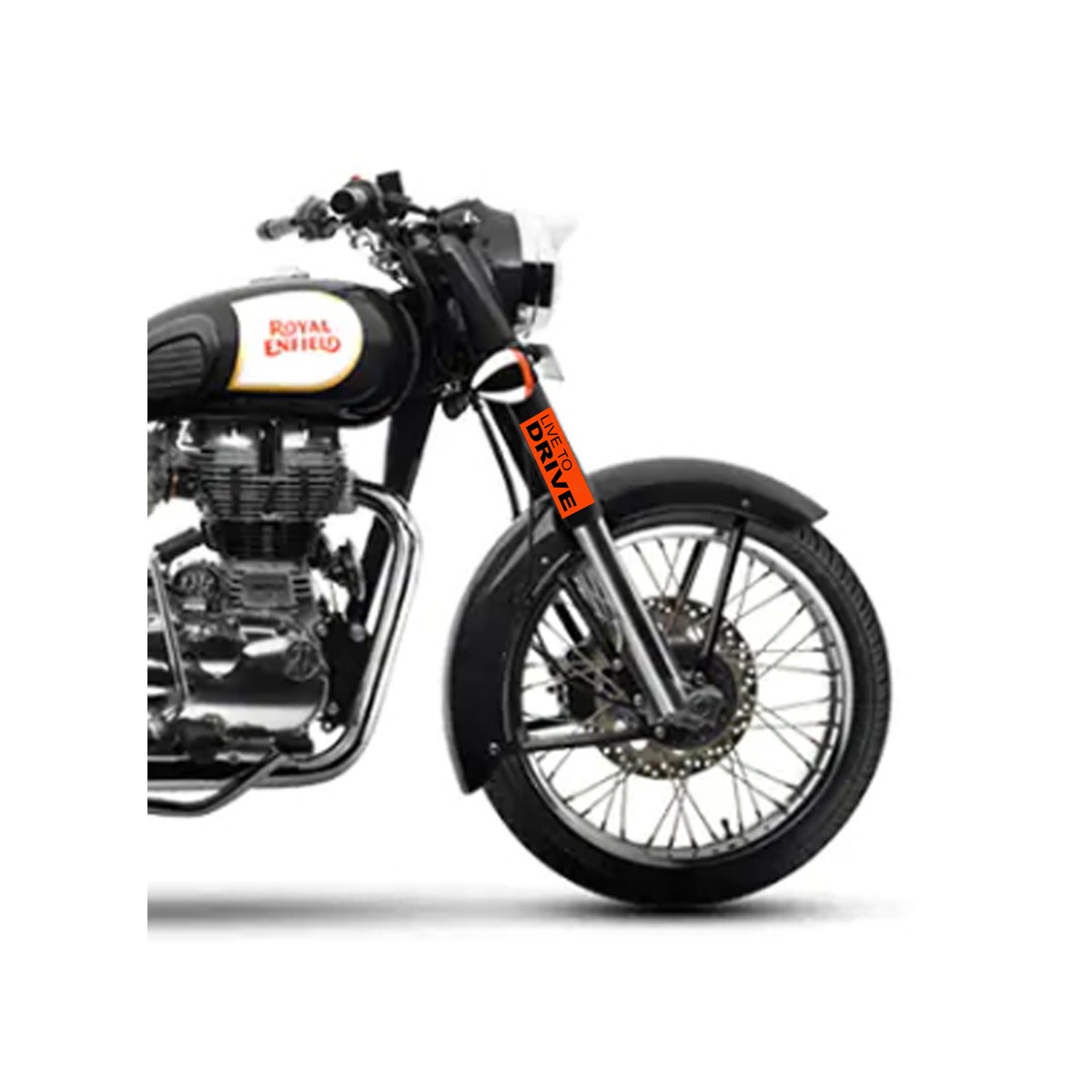 indnone® New Live to Drive Logo Bike, Sticker Stylish Vinyl Decal Sticker |Orange Color Standard Size Side Hood, Bumper