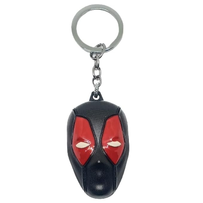 Shra Store Deadpool Mask Metal Keyring | Key Ring for Car Bike Home Keys | Key Chain for Kids Men Women Boys Girls For Gifting Anti-Rust Alloy Key (Red & Black)