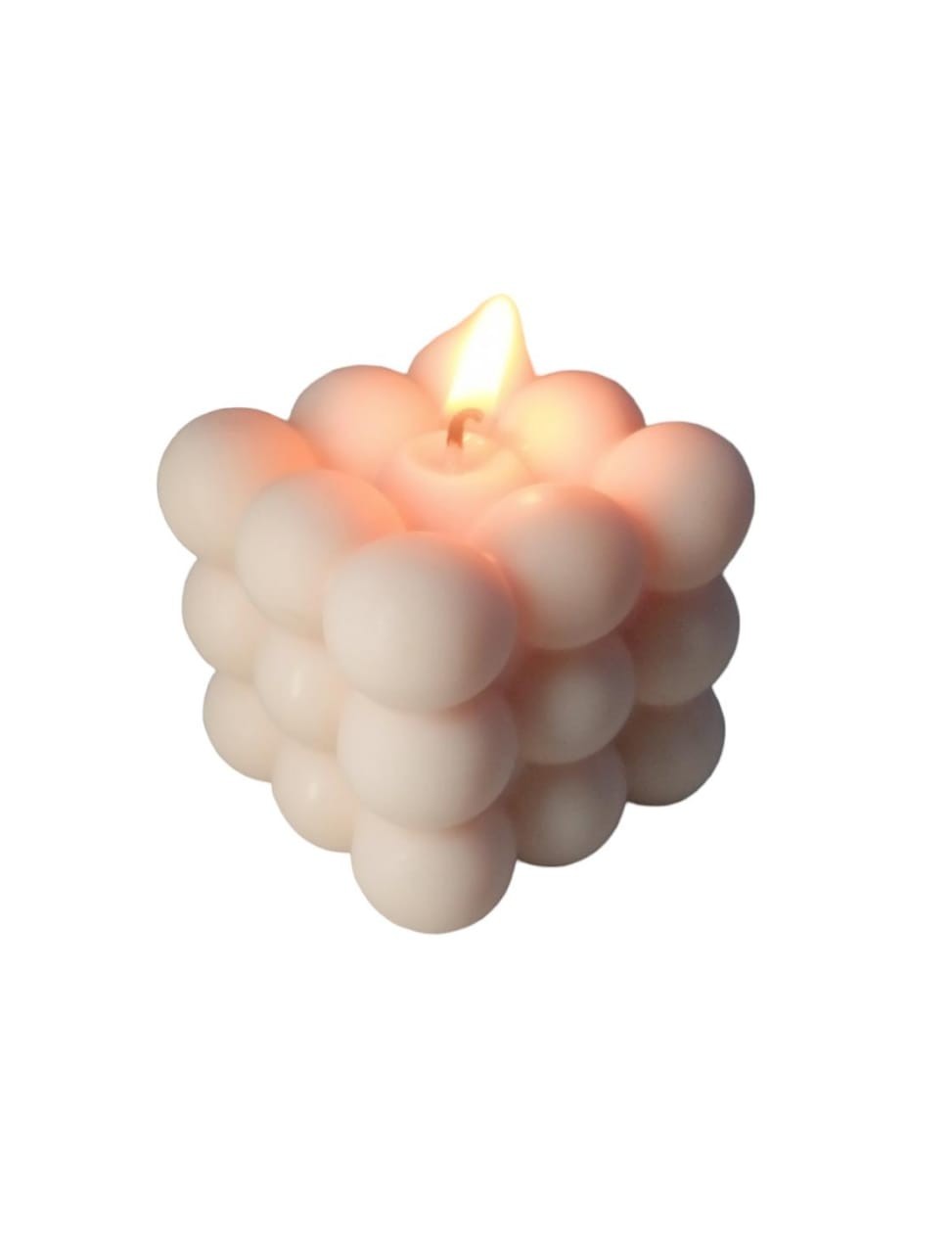 BUBBLE CANDLE LIGHT ROSE COLOUR | Blush Bubble Candle - 140g Cloud Nine