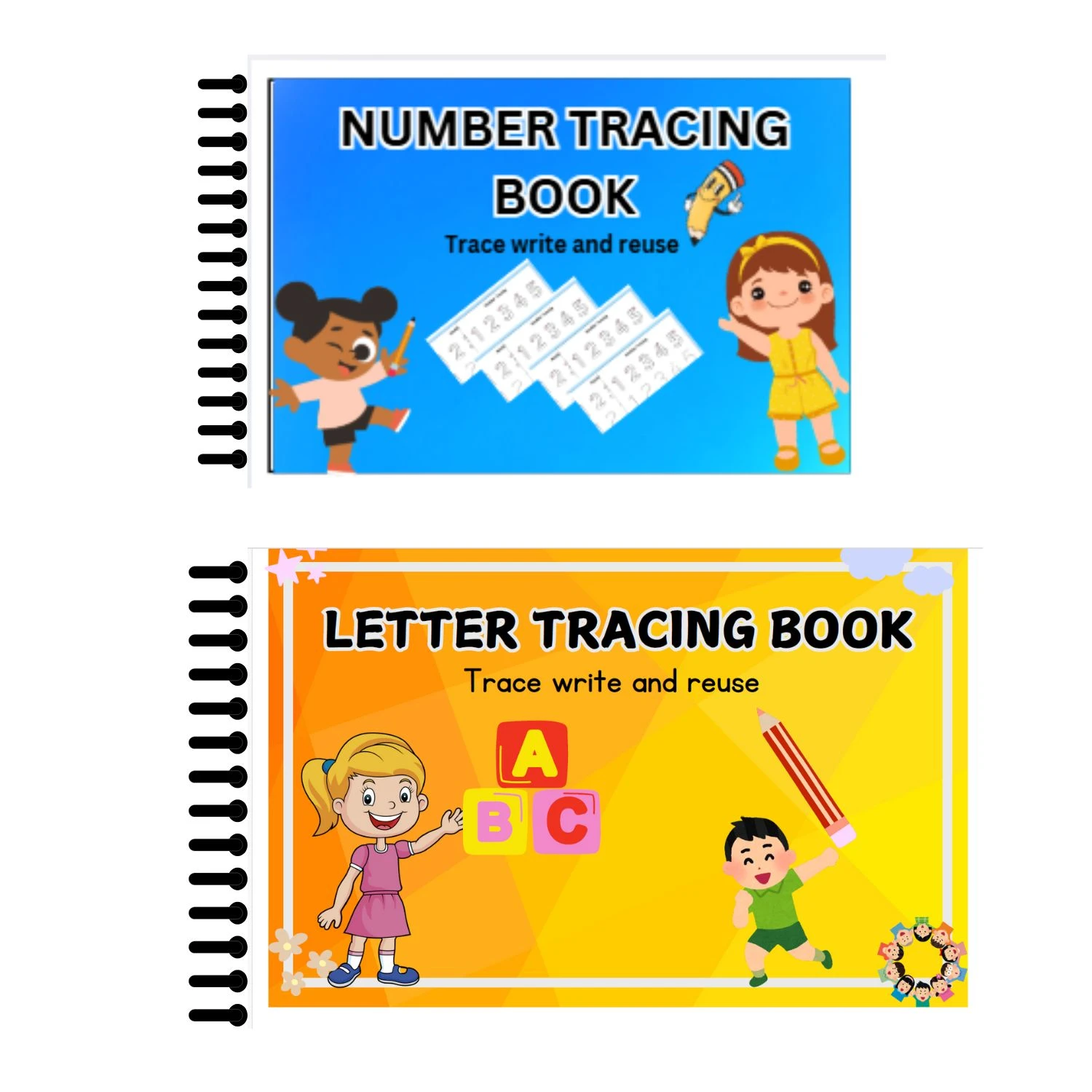MATHS AND ALPHABET TRACING BOOKS