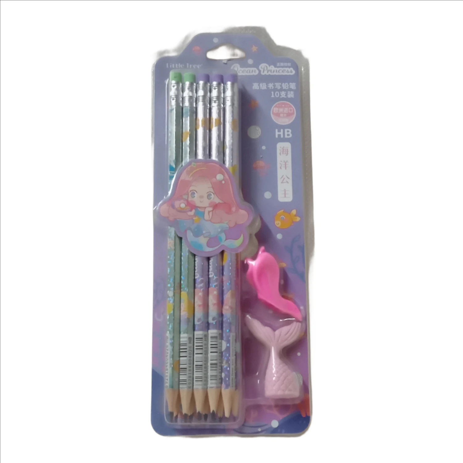 Pencil set for children | Ten pencil with eraser and one pencil grip