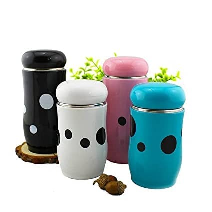 ( Pack of 1) Mushroom Cup Stainless Steel Water Bottle / Cute Vacuum Bottle Thermos to Store Juice ,Milk, Butter Etc.(360ML) Multicolour.