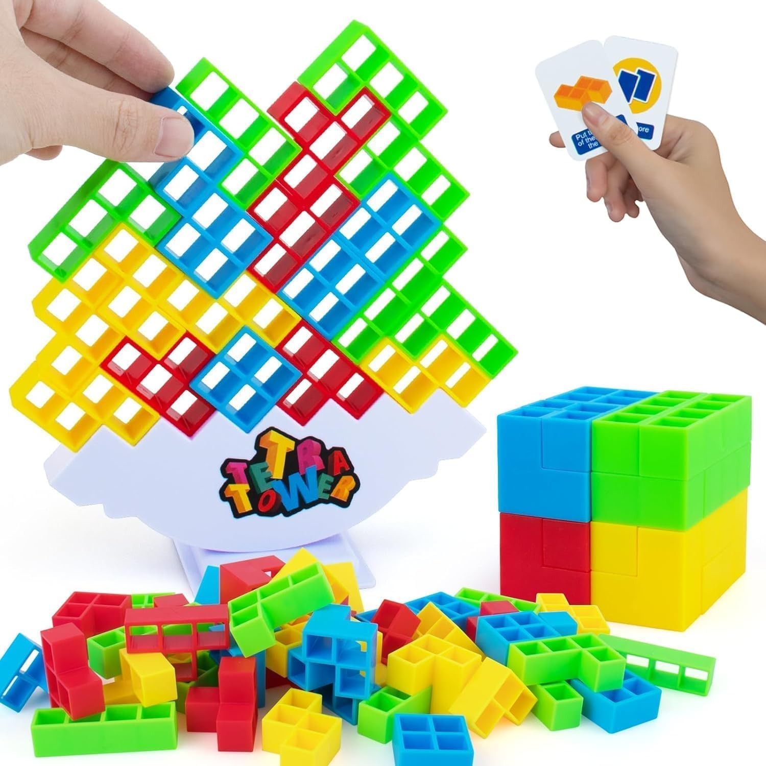 Uyir Mei Tetra Tower Balance Stacking Game Toys 32 Pcs Plastic Building Blocks Board Toys Game