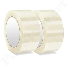 PACK OF 2 Packaging Clear Tape (Transparent) | 48mm x 50 Meter for Packaging, Decorating and DIY