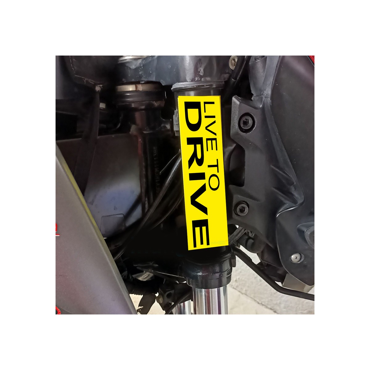 indnone® Live to Drive Logo Sticker for Bike | Sticker Stylish Vinyl Decal Sticker | Standard Size Windows Side Hood Bumper