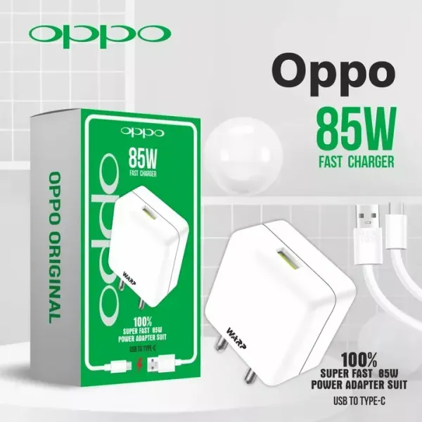 Oppo 85W SUPERVOOC Charger | Ultra-Fast Charging Adapter for Smartphones & Laptops