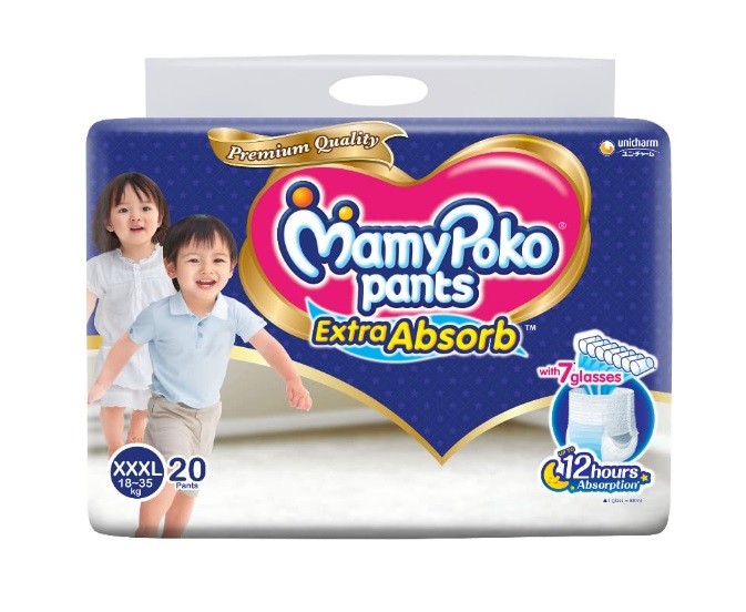 MamyPoko Pants Extra Absorb Baby Diapers, XXX-Large (XXXL), 20 Count, 18-35 kg