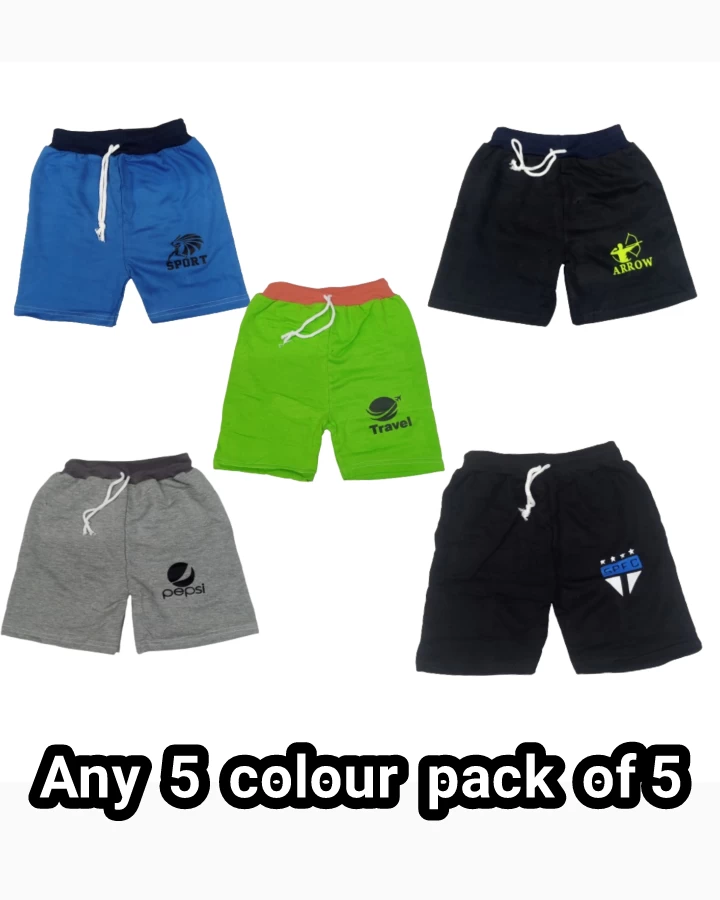 FNIX Boys' Shorts Pack of 5 | 100% Quality Fabric in Multiple Colors for All-Day Comfort