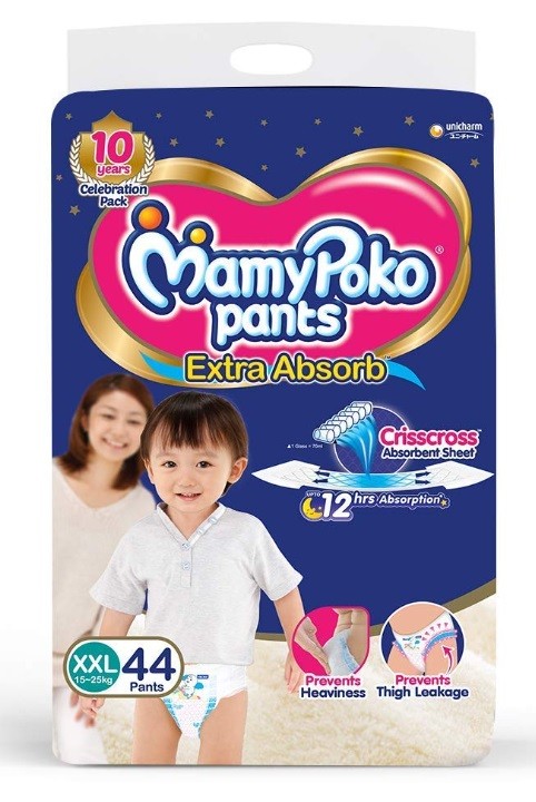 MamyPoko Extra Absorb Diaper Pants For Babies XX-Large (XXL), 44 Count, 15-25kg