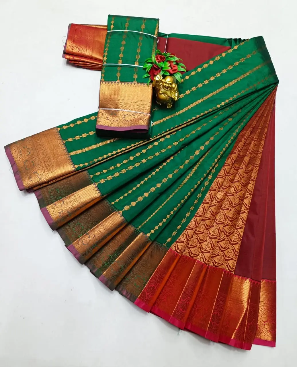 Kanchipuram semi Soft silk model sarees.