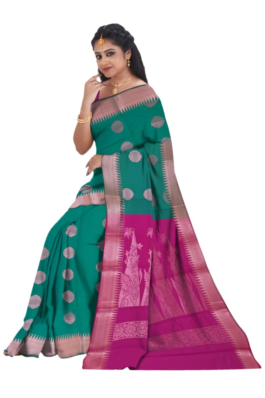 WOMEN'S PURE COTTON SAREE WITH UNSTITCHED BLOUSE