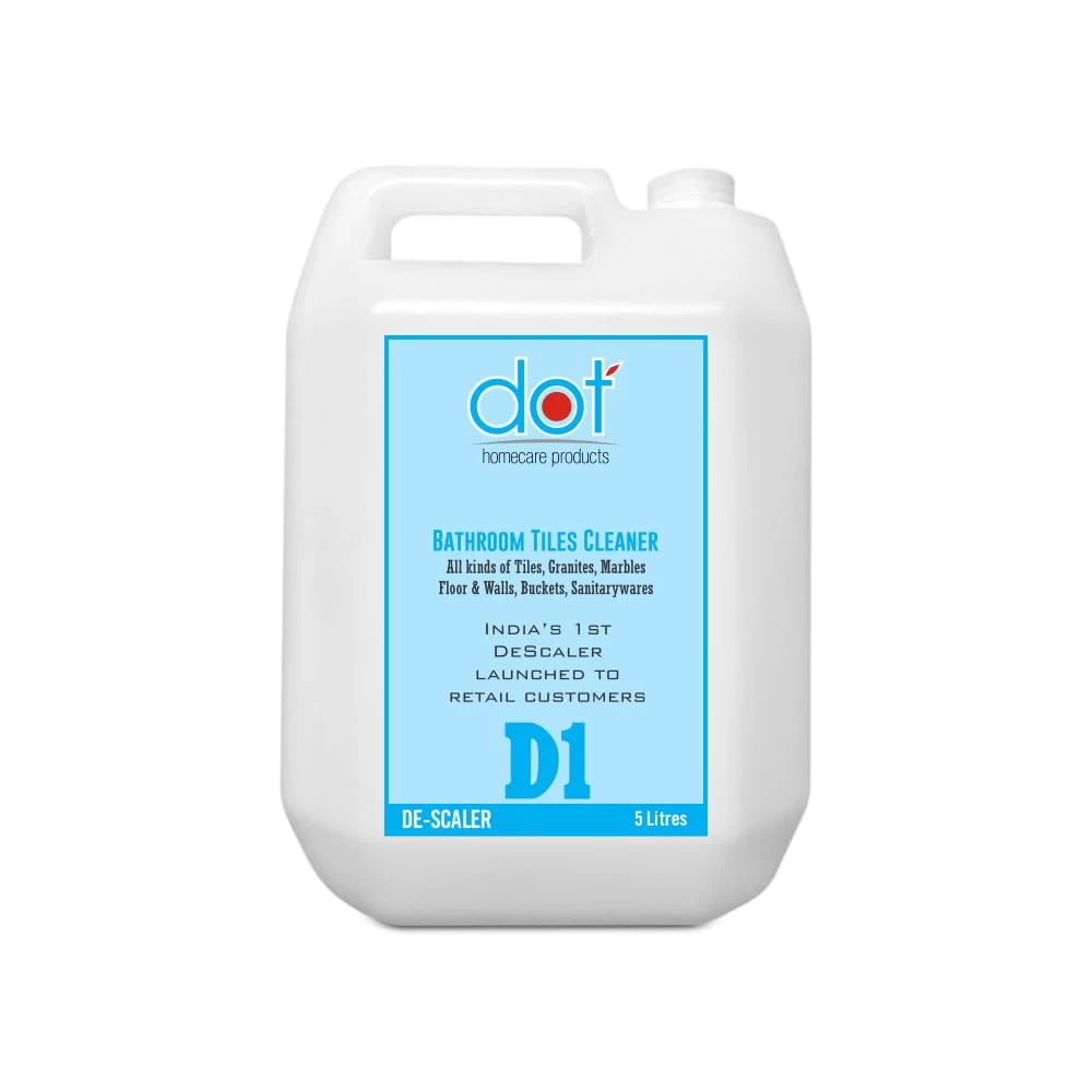 DOT Bathroom Tiles Cleaner, Descaler, 5 Litres, Remove Heavy Salt Stains, Hard Water Marks, Lime Scale, Calcium, Soap Scum, Mold, Rust And Fungus, Walls & Floor