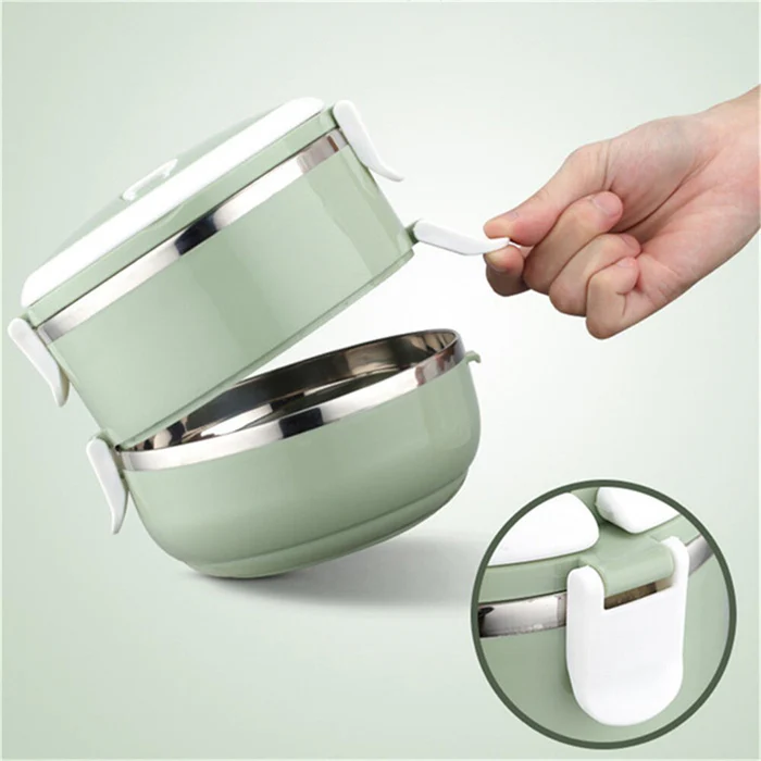 2-layer Stainless Steel Hot Lunch Box - Durable & Leakproof