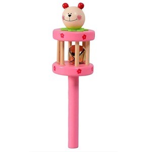 RenzMart - Wooden Cage Rattle Toy for Baby