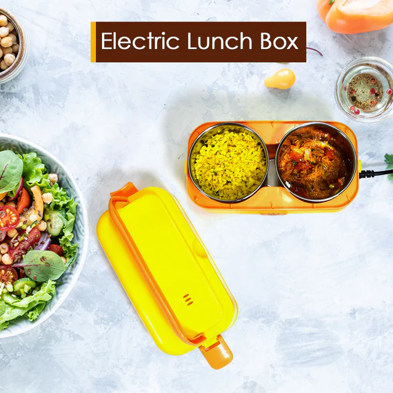 Electric Lunch Box - 1 Layer, 2 Stainless Steel Containers, Portable