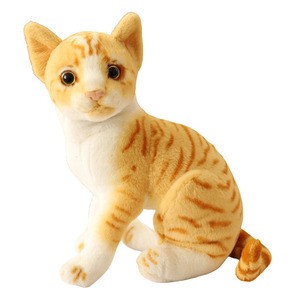 Huggable Lovely Standing Cat Soft Toy for Kids - Pack of 1 - 30 cm  (Orange)
