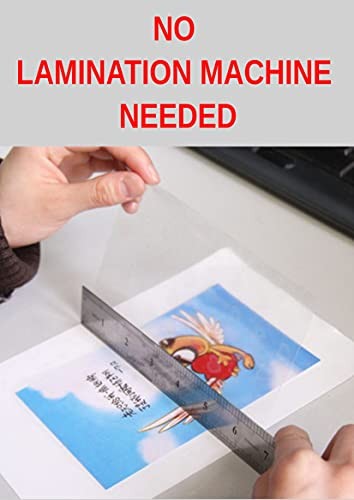 A4+ (13inch X 9inch) Self Adhesive High Glossy Cold Lamination Sheets | DIY Lamination at Home | No Lamination Machine Needed | 80 Mic Thickness (50)