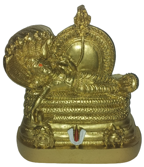 Lord Vishnu Ananth Shayanam Posture, Padmanabham Idol, ANANTHAANABASWAMY POLYMARBLE Idol 11 CM Height