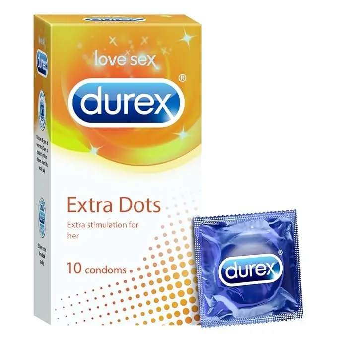 Durex Extra Dots Condoms | Enhanced Stimulation | 10s Pack | Ultra-Pleasure