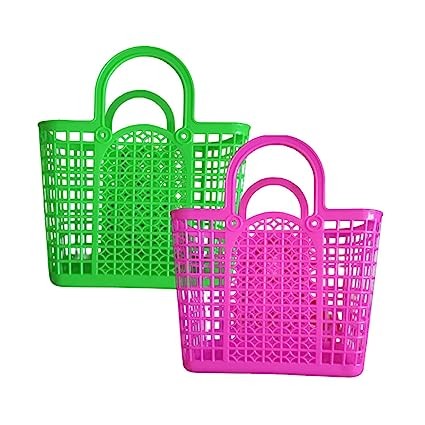 SGNS Sturdy Plastic Multipurpose Use Basket - Top Handle Plastic Basket For  Shopping, Storage – Plastic Lunch Bag